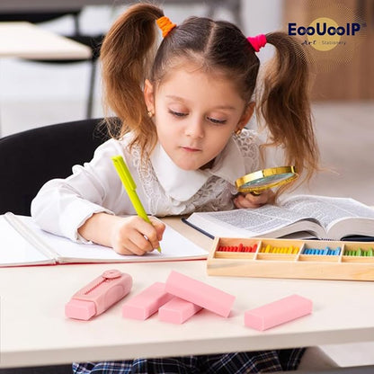 EooUooIP 4+1 Pack Rubber Pink Erasers Sliding Retractable Eraser, Large Pink - Image 4