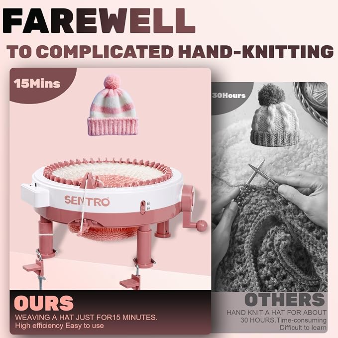 SENTRO Upgraded 48 Needle Knitting Machine, Circle Knit Loom Machine - Image 3