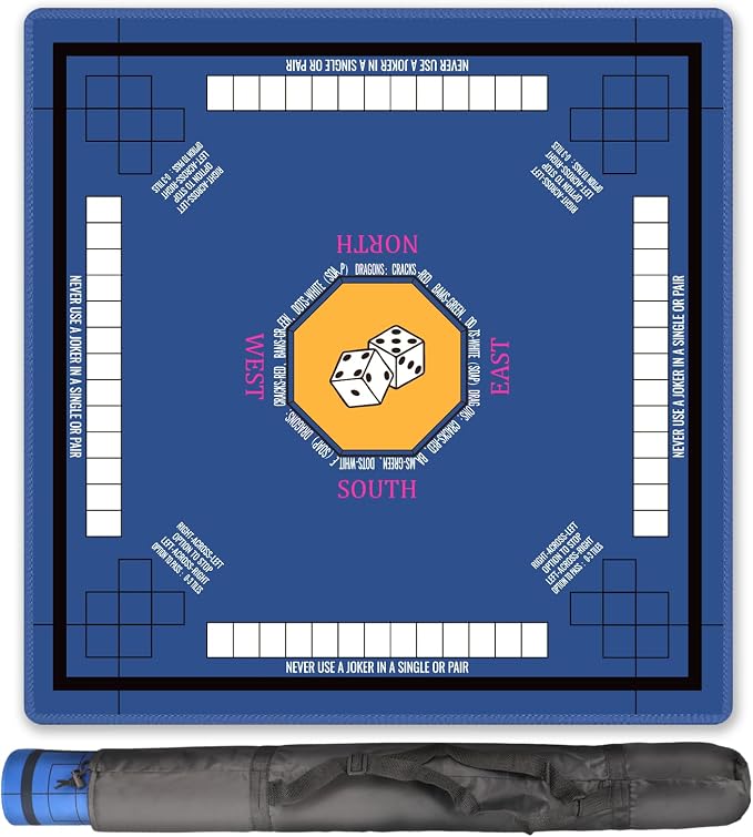 Mahjong Mat for Table 33''x33'', Non-Slip Mahjong Cloth Cover - Image 3
