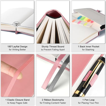 5 Pack Lined Notebook Journal for Women, 312 Numbered Pages Thick Notebooks Bulk - Image 4