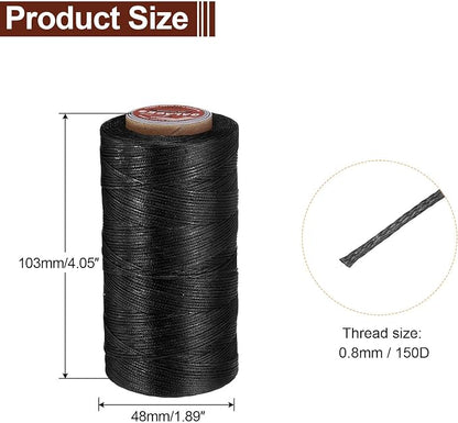 uxcell Flat Leather Sewing Waxed Thread, 270m / 295 Yards Polyester Wax String - Image 2