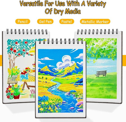 8.3x5.8 Sketch Book, Top Spiral Bound Sketch Pad, 60sheets 92lb/150gsm Bright - Image 3