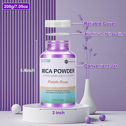 Mica Powder, 7.05OZ（200g）, Epoxy Resin, Candle Making, Bath Bombs - Image 3