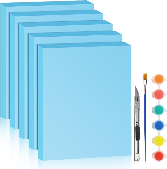 LuckyFoam Blue 5 Pack 15x12x1.5 inch Foam Sheets 1.5 Inch Thick Polystyrene by LuckyFoam