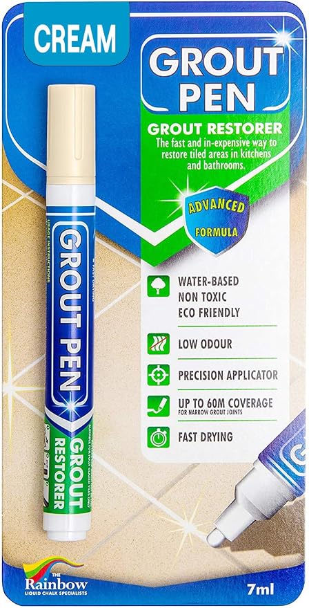 Grout Pen Cream Tile Paint Marker: Waterproof Grout Paint Pen, Tile Grout by RainbowChalkMarkers