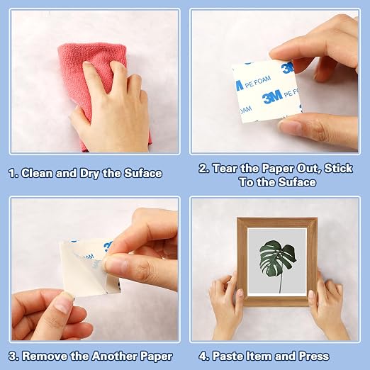 UPINS 150Pack Double Sided Foam Tape Strong Sticky Double Sided Foam Pads - Image 3