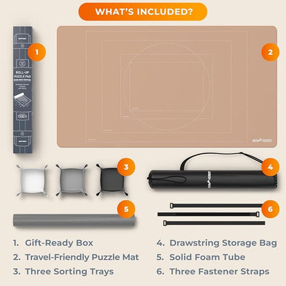 The Original Newverest Jigsaw Puzzle Mat Roll Up, Rose Gold, 46” x 26” Portable - Image 8