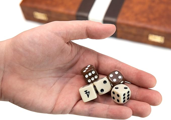 Backgammon Board Game, Deluxe Leather Like Case, Felt Interior, Classic - Image 4