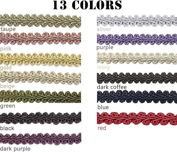 BEL AVENIR Braid Trim 1/2 inch 13.6 Yards French Gimp Basic Sewing Polyester - Image 4