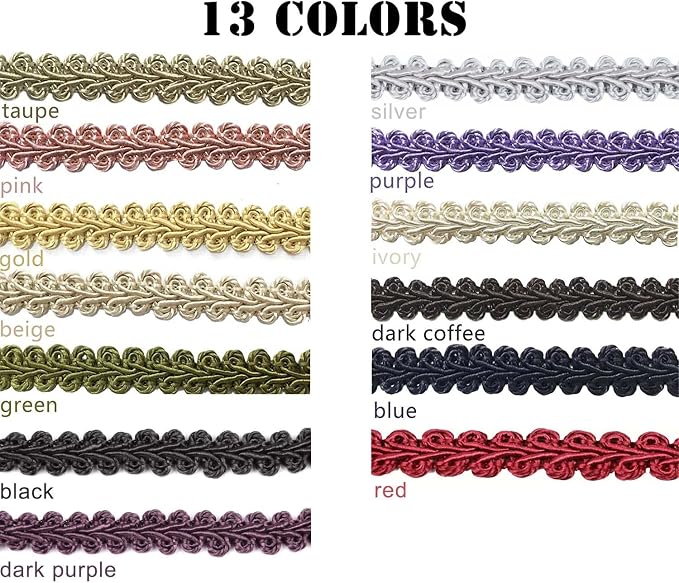 BEL AVENIR Braid Trim 1/2 inch 13.6 Yards French Gimp Basic Sewing Polyester - Image 6