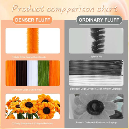 400 Pieces Craft Pipe Cleaners Bulk, Floral Stems - Image 5