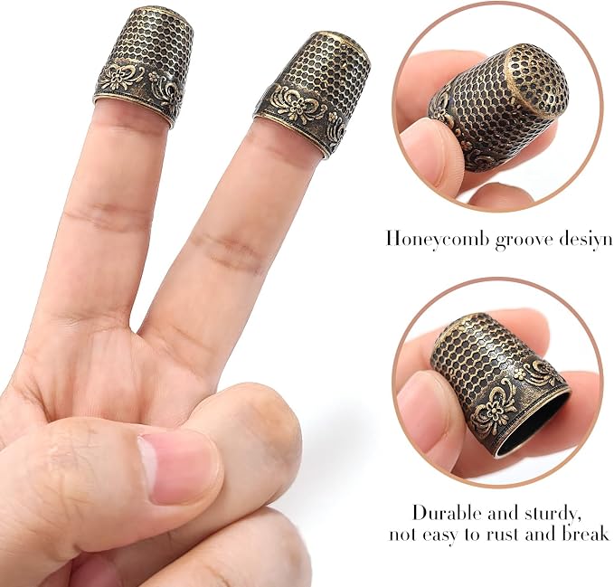 FR 4Pcs Sewing Thimbles, Metal Thimbles - Image 3