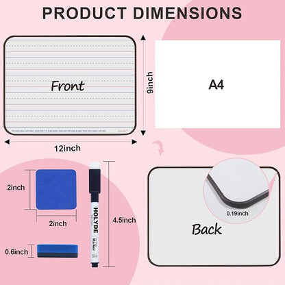 Dry Erase Boards 6 Pack, Double Sided Magnetic Small Whiteboards - Image 3