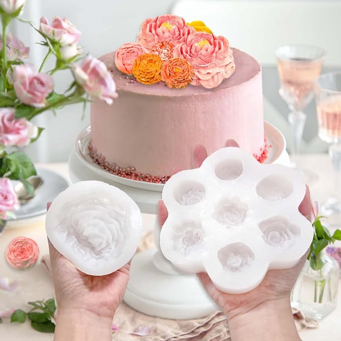 3 PCS Rose Flower Silicone Molds, Flower Candle Molds - Image 4