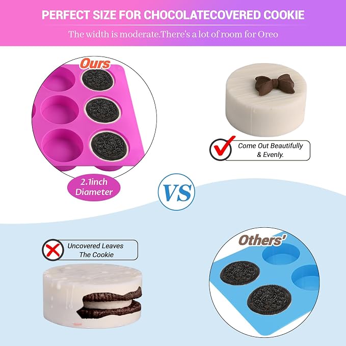 Sakolla 2 PCS Round Chocolate Cookie Molds, Cylinder Silicone Mold, Mini Soap - Image 4