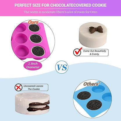 Sakolla 2 PCS Round Chocolate Cookie Molds, Cylinder Silicone Mold, Mini Soap - Image 4