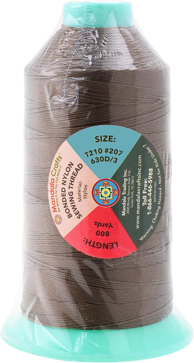 Mandala Crafts Bonded Nylon Thread Coyote Brown Heavy Duty Sewing Threads - Image 3
