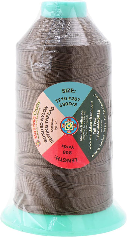 Mandala Crafts Bonded Nylon Thread Coyote Brown Heavy Duty Sewing Threads - Image 3