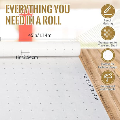 Dotted Pattern Paper for Sewing, 45 Inch x 10 Yards Tracing Paper for Pattern - Image 3