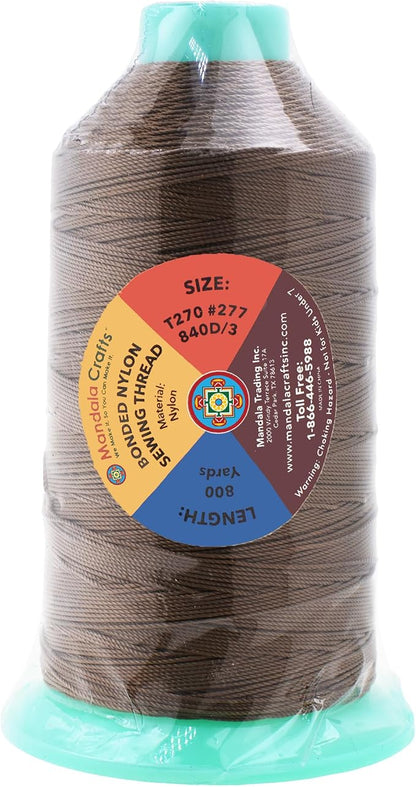 Mandala Crafts Bonded Nylon Thread Coyote Brown Heavy Duty Sewing Threads - Image 3