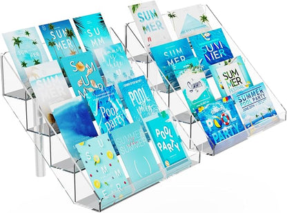 PecMuikee Greeting Card Display, 4 Tiers Clear Acrylic Sticker Display Stand by PecMuikee