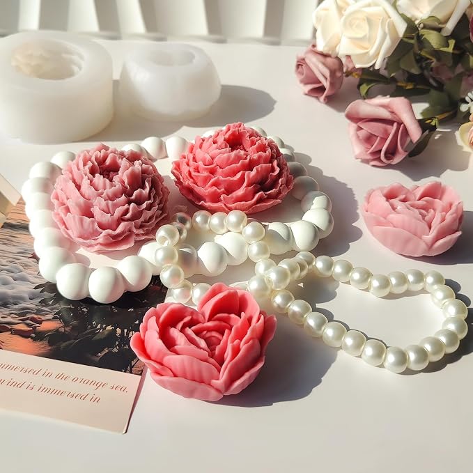 3D Flower Silicone Soap Mold 2 pcs Rose Flower Molds Peony Candle Mold - Image 6