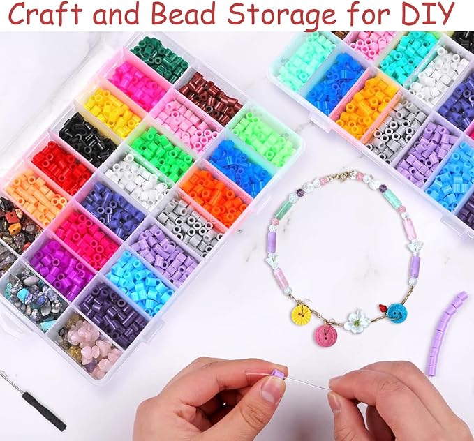 Plastic Organizer Container Box, 36 Large Grids Clear Plastic Bead Organizer - Image 7
