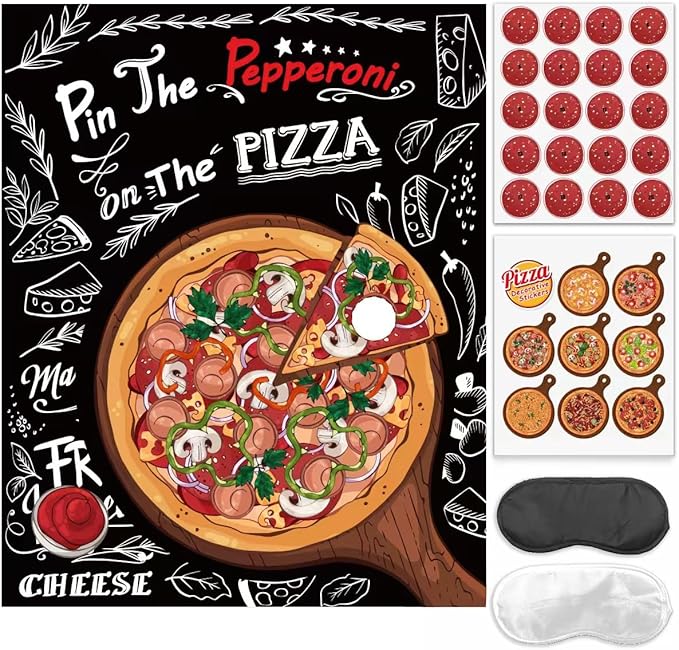 Pizza Party Decorations Pin The Pepperoni on The Pizza Party Game by HOME