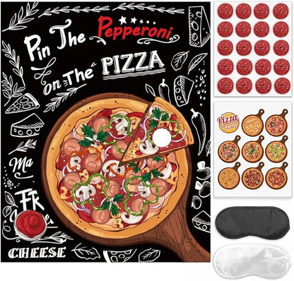 Pizza Party Decorations Pin The Pepperoni on The Pizza Party Game by HOME