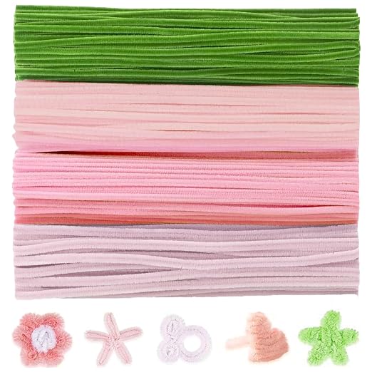 400 Pcs Pipe Cleaners Craft Kit and Craft Supplies Set, 4 Colors Chenille Stems by Unknown