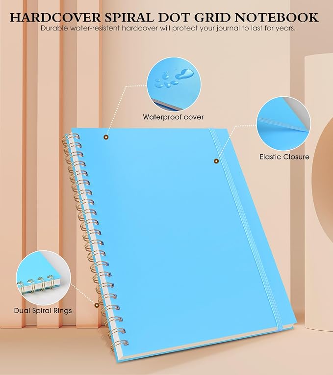 Dotted Notebook, Spiral Notebook Journal 8.5” x 11”, A4 Large Dot Grid Notebooks - Image 3