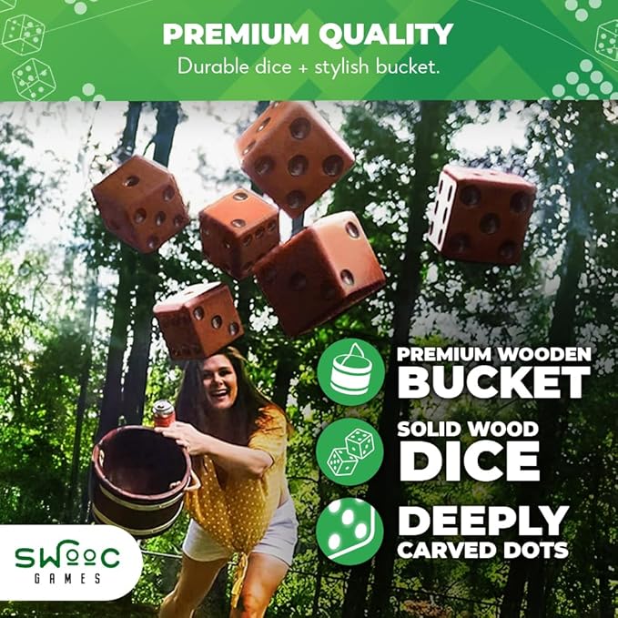 SWOOC Games - Yardzee, Farkle & 20+ Giant Dice Games Yard Dice - Image 5