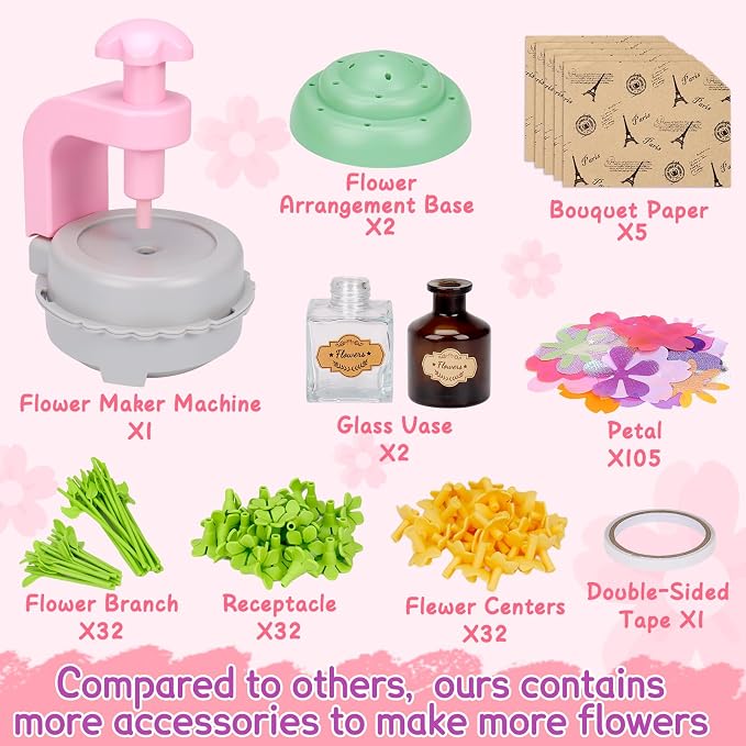 Arts and Crafts for Kids Girls Ages 4-8 6-8 8-12 Fabric Flower Bouquets Toys - Image 2