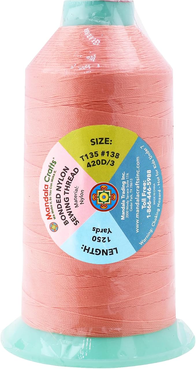 Mandala Crafts Bonded Nylon Thread Blush Heavy Duty Sewing Threads - Image 3