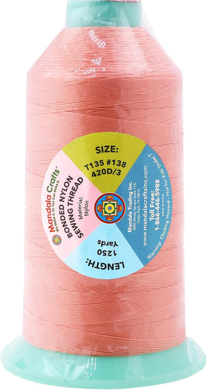 Mandala Crafts Bonded Nylon Thread Blush Heavy Duty Sewing Threads - Image 3