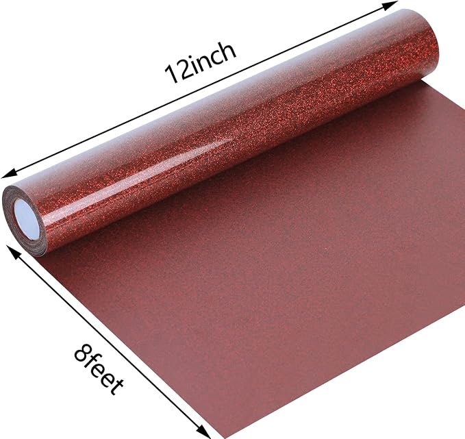 guangyintong Glitter Red Heat Transfer Vinyl HTV Rolls - Image 3