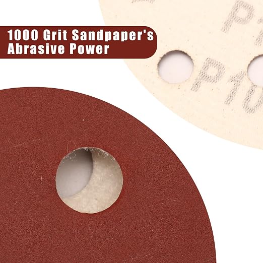 1000 Grit 5 Inch Sanding Discs Hook and Loop Sandpaper - Image 2