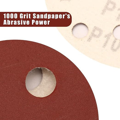 1000 Grit 5 Inch Sanding Discs Hook and Loop Sandpaper - Image 2