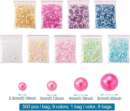 3300pcs Resin Beads Resin Bubble Beads No Hole Imitation Pearls Loose Beads - Image 3