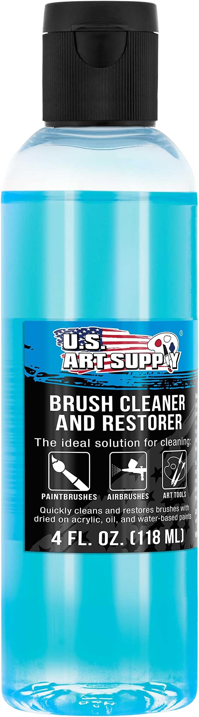 U.S. Art Supply Brush Cleaner and Restorer, 4 Ounce Bottle by USArtSupply