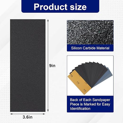 Romeda 72Pcs Sand Paper, 9x3.6 Inches, Silicon Carbide, - Image 3