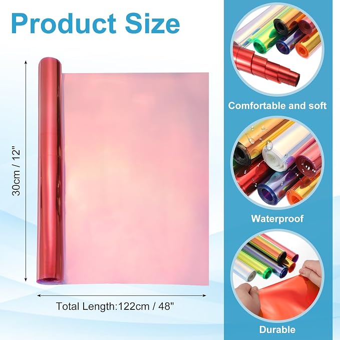 MECCANIXITY Holographic Clear PVC Vinyl Film Holographic PVC Fabric Waterproof - Image 2