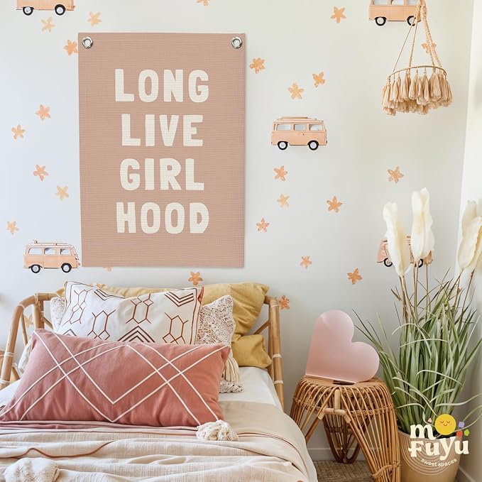 Long Live Girlhood Linen Canvas Banner, Girls Room Decor, Girls Nursery Decor - Image 7