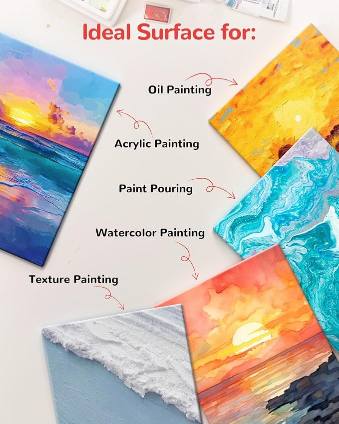 Canvas Boards for Painting 60 Pack, 8x10 Inch Painting Canvas Panels, 100% - Image 4