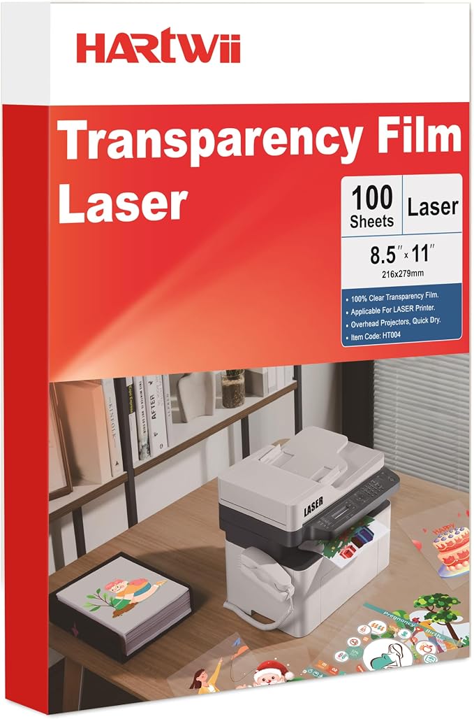 Laser Transparency Film, 100 Sheets Overhead Projector Film by HARTWII