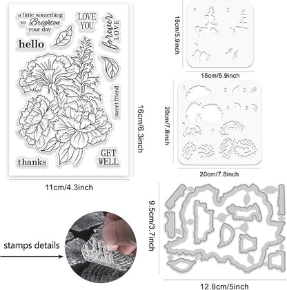 ORIGACH Dianthus Layering Stencil Stamp and Die Set - Image 2