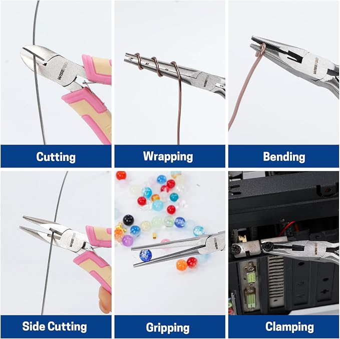 3 PCS Mini Pliers Set, Diagonal and Long Nose, Small Plier Tool - Image 4