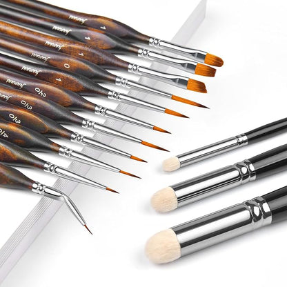 Miniature Paint Brushes with Domed Dry Brush Set by FUUMUUI