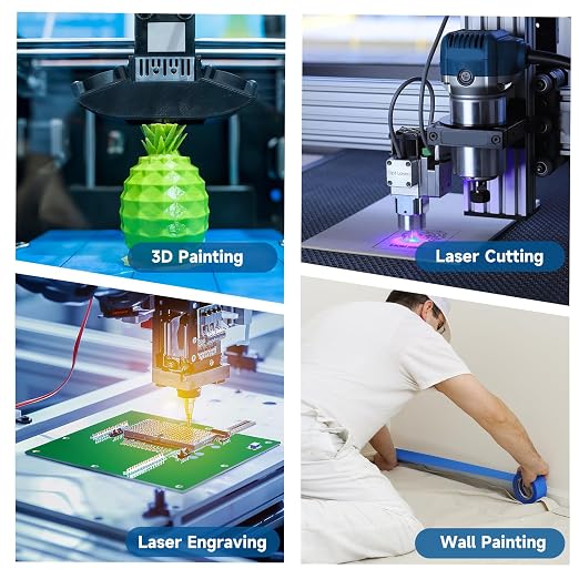 Wide Blue Painters Tape, 4 Inch x 55 Yards, Wide Masking Tape - Image 6