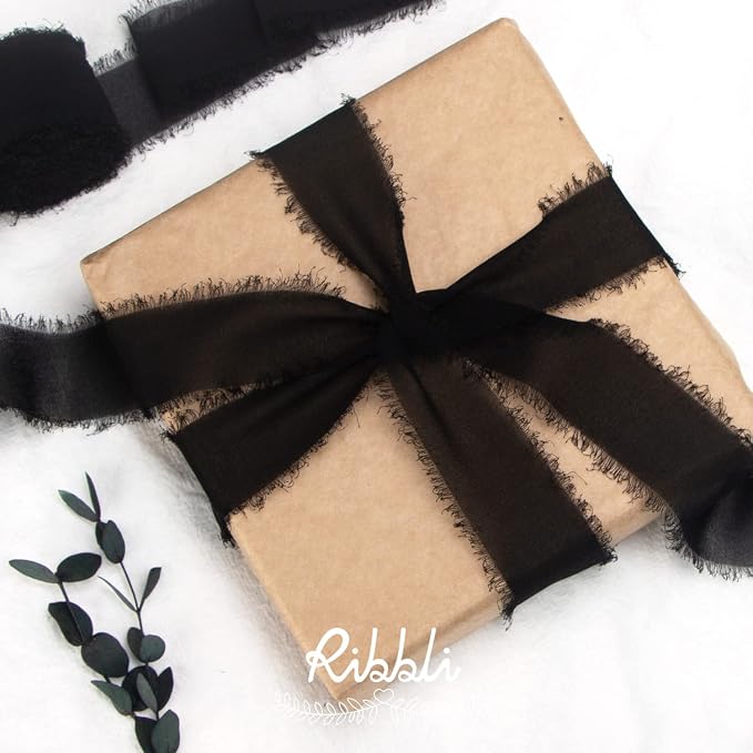 Ribbli Black Chiffon Ribbon - Image 3